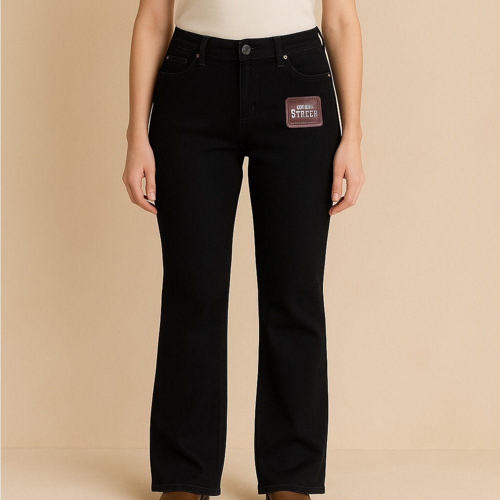 Gloria Vanderbilt Woman’s Black Barely Boot Cut Jean Pants Size 8